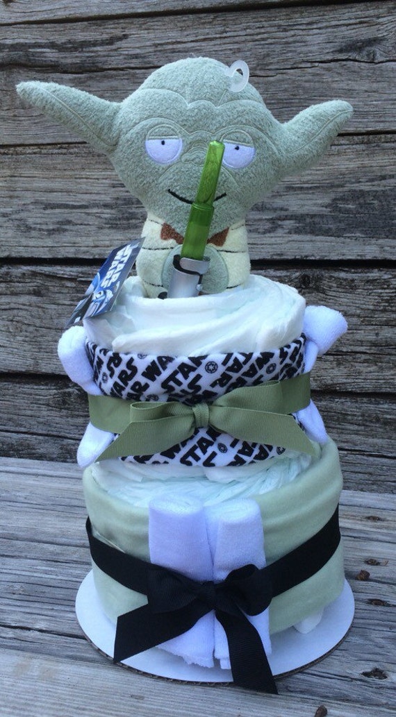 Star Wars Yoda Baby Diaper Cake Ready Made by PhoebesBabyCakes