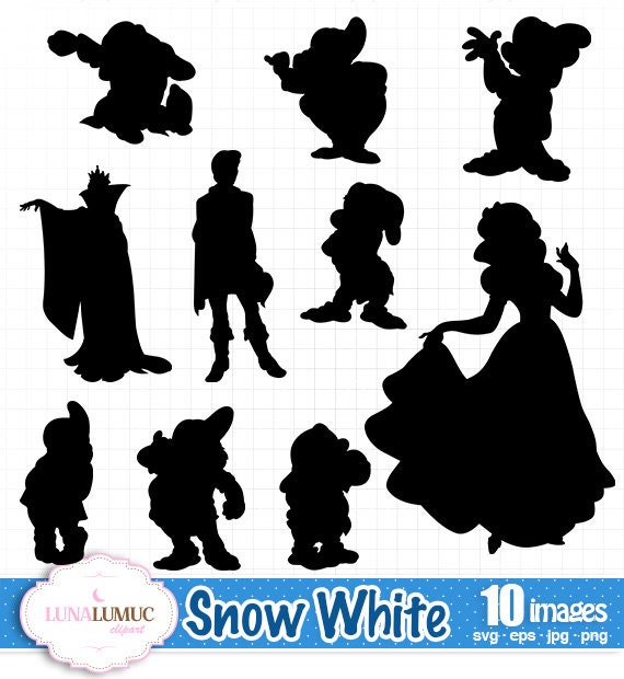 Download Summer sale Snow White Silhouettes Instant Download SVG jpg