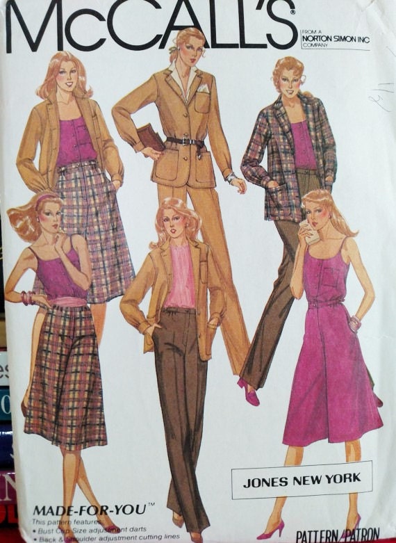 1981 McCall's Jones New York Pattern 7528-Misses'