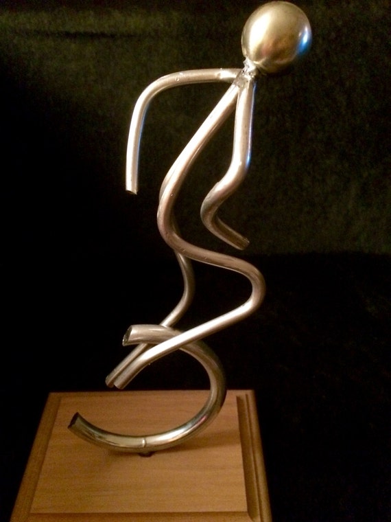 Items similar to ONE WHEEL BIKE Rider Statue, Handmade, Bicycle rider ...