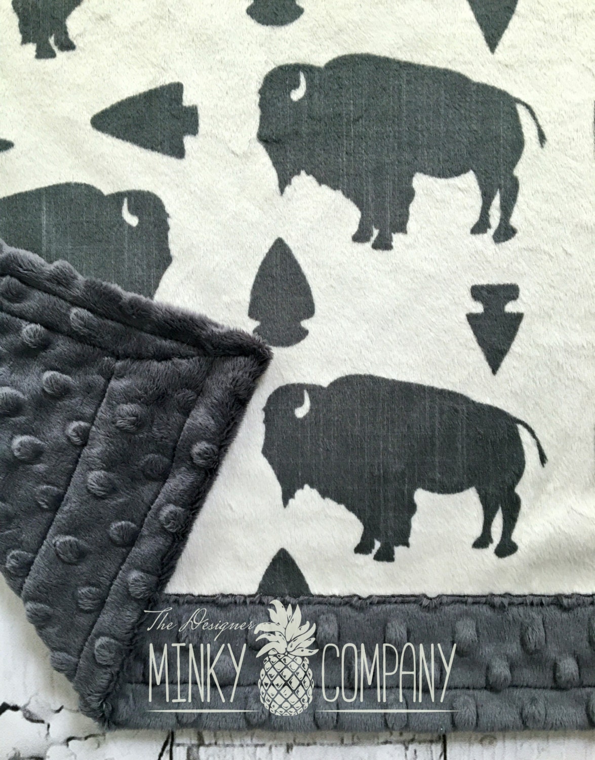 Buffalo Baby Blanket Designer Buffalo/Arrow Head Minky
