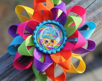 Shopkins, Shopkins hair bow, cupcake hair bow, shopkins bow, girls hair bow, hair bow, candyland hair bow, shopkins birthday party hair bow
