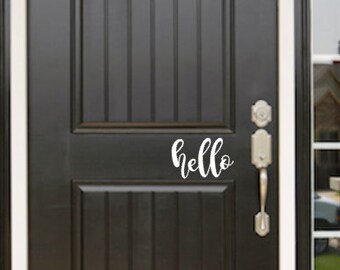 Items similar to Hello Door Decal, vinyl door decal, decor, sticker for ...