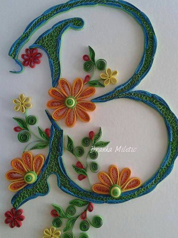 quilling letter B / quilling / quilling wall art / living room