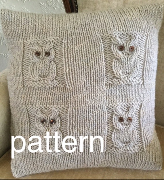 PATTERN 4 Owls cushion cover envelope opening by TheLonelySea