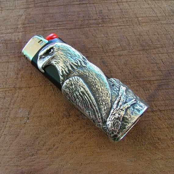 Solid Sterling Silver Eagle Bic Lighter Case