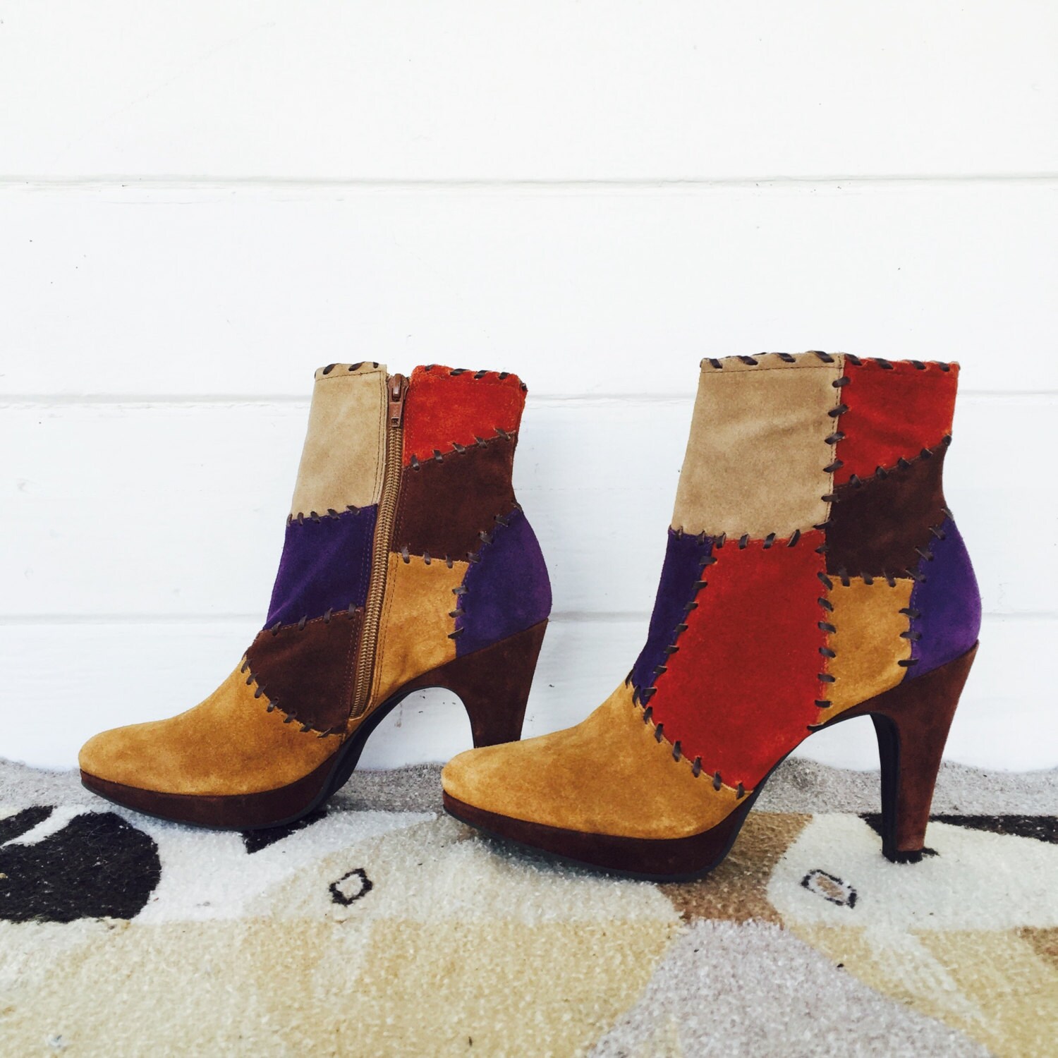 coach patchwork booties