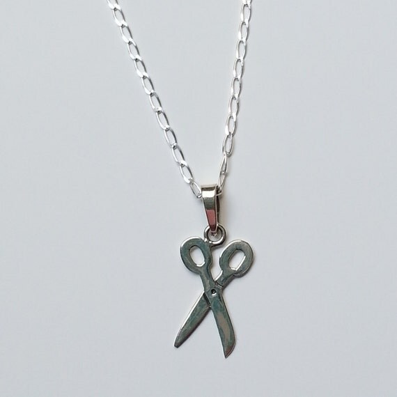 Items similar to Sterling Silver Scissors Necklace COP006 on Etsy