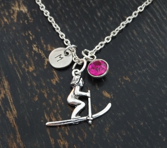 Skiing Necklace Skiing Charm Skiing Pendant Skiing Jewelry