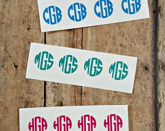 Circle Monogram 4 for 1.00, 1/2" Monogram, Half Inch Monogram, 1/2 in, mini monogram, iPhone charger monogram, Gun monogram, Sunglasses mono