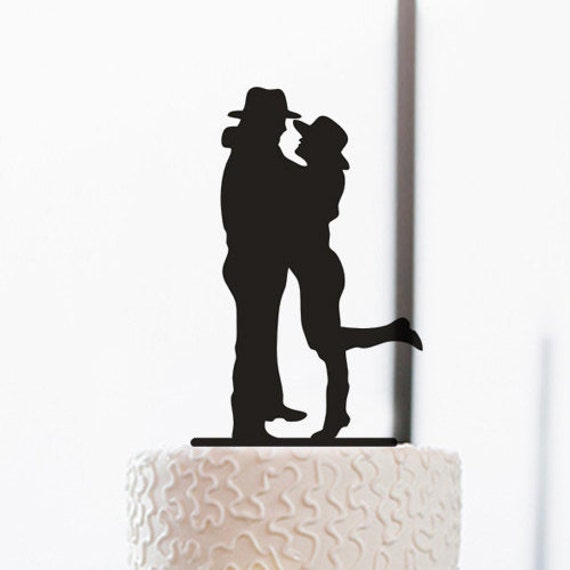 Country Western Wedding Cake Topper-Silhouette by DreamsGarden