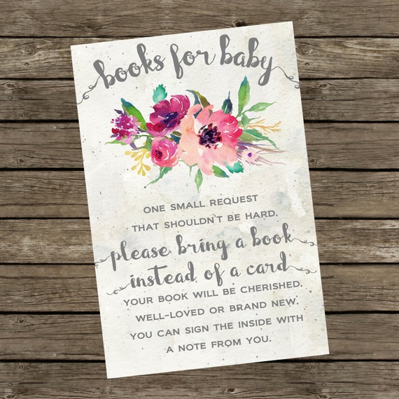 Books for Baby Book Request Baby Shower Book by SunbirdPrintables