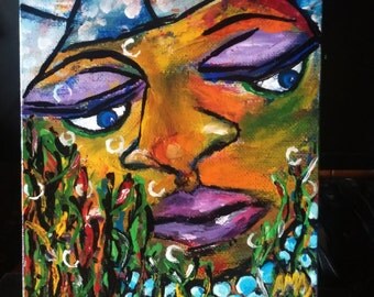 mini acrylic painting/original/home decor.