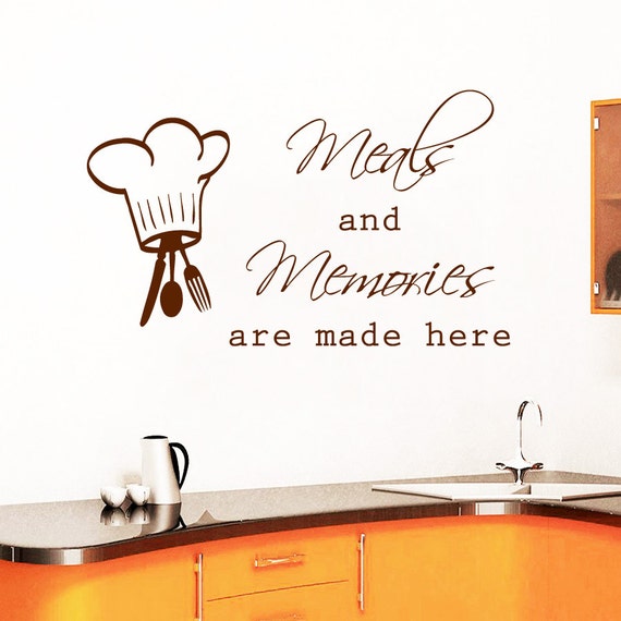 Kitchen Wall Decal Quote Meals And Memories by AmazingDecalsArt