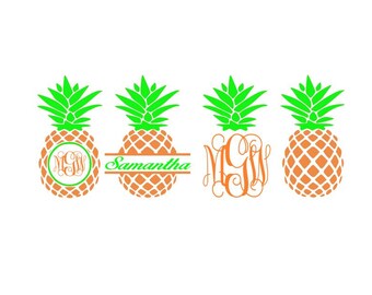 Pineapple SVG Files Pineapple Monogram Svg Pineapple Monogram Frames SVG DXF Silhouette Studio Png Eps Pdf Jpg Ai Silhouette Cameo, Cricut