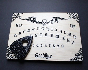 Madame Devallia's Spirit Board | Wooden Carved Ouija Board with Planchette | Witchcraft Pagan Occult Wicca Wiccan Seance Paranormal