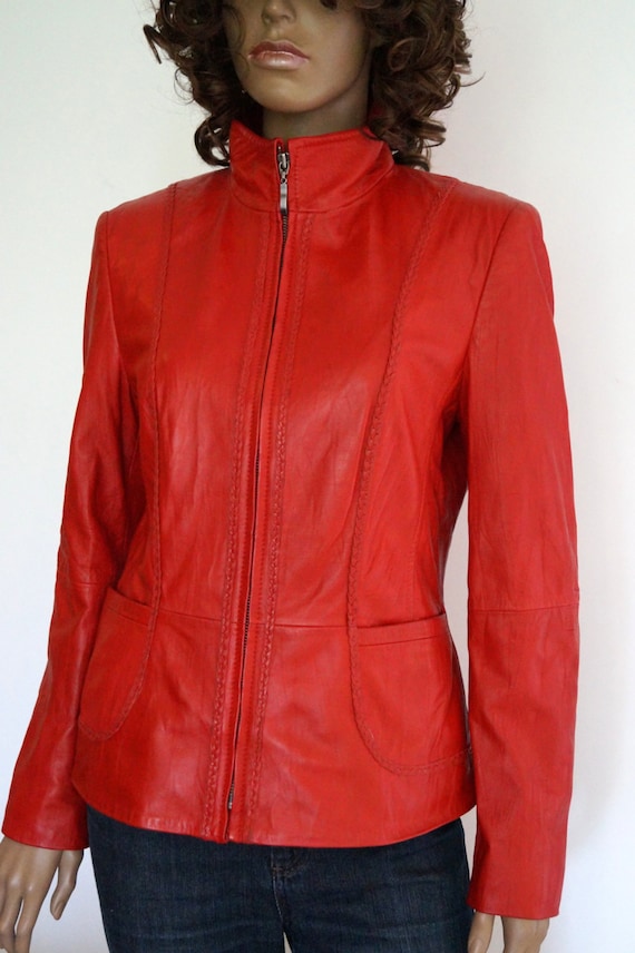 Red Leather Jacket Gerry Weber Women's leather Jacket