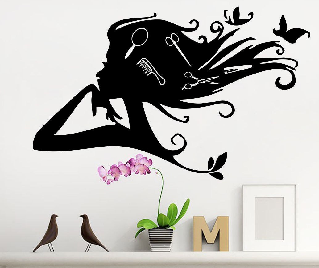 Beauty Salon Decals Scissor Combs Wall Decals Girls