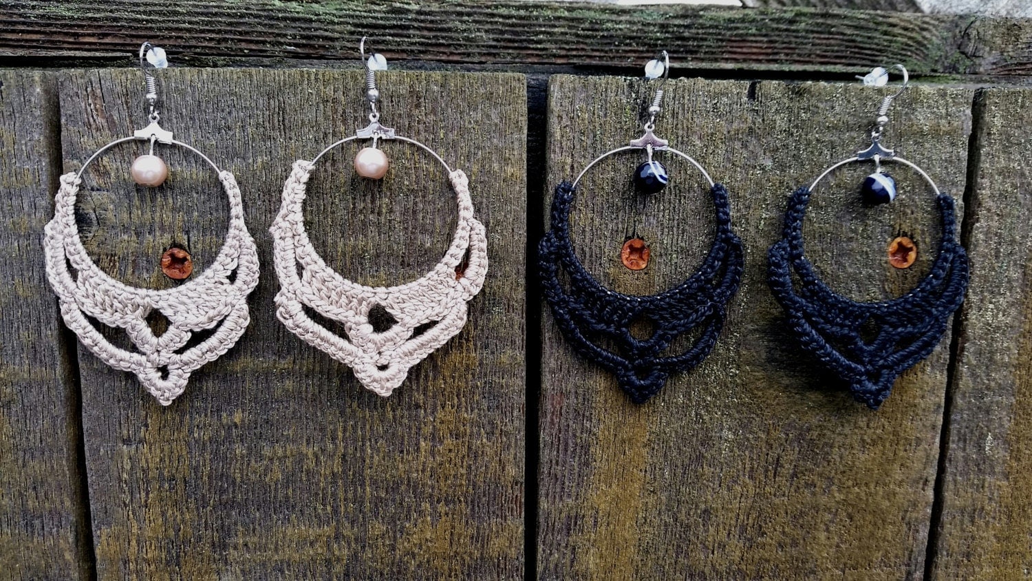 Crocheted Hoop Earrings by SparklesNSnuggles on Etsy