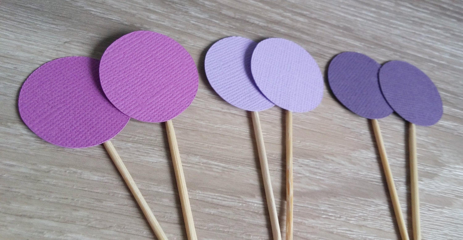 Circle Cupcake toppers 20 Circle cupcake toppers Purple