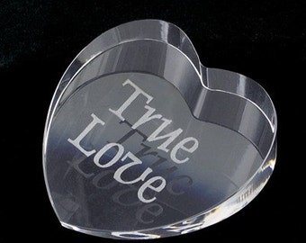 Personalized Crystal Heart Paperweight