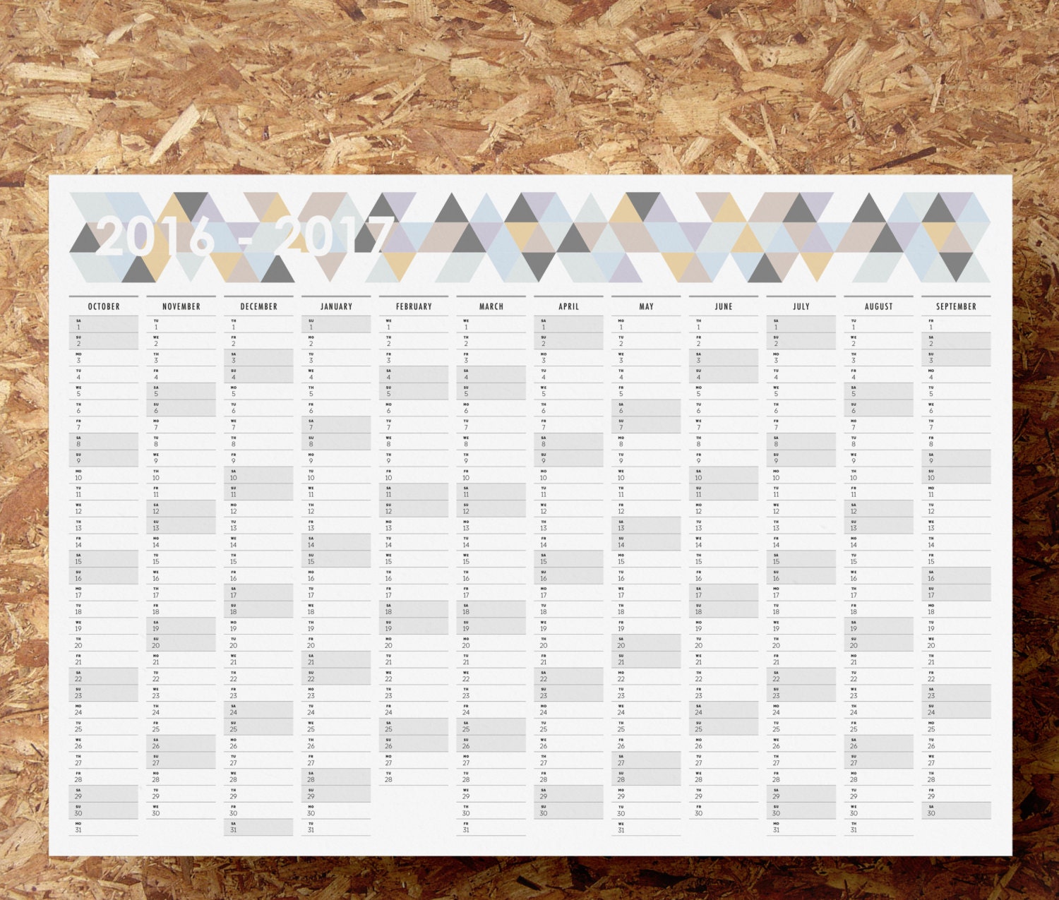 Printable Mid Year Planner | printable pdf a2 mid year wall planner 2016 2017 by maylemmade Printable Mid Year Planner | printable pdf a2 mid year wall planner 2016 2017 by maylemmade