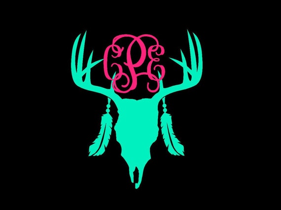 Download Deer Skull Decal Monogram Boho Monogram Skull Monogram