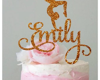 Personalized Gymnastics Cake Topper Gymnast Cake Topper Birthday Cake Decoration Birthday Party Custom Cake Topper