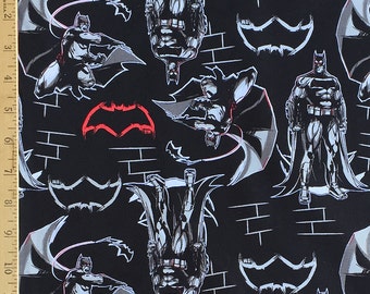 DC Comics Batman v Superman Dawn of Justice Batman Black Batman Fabric, Batman v Superman Black Fabric from Camelot Fabrics