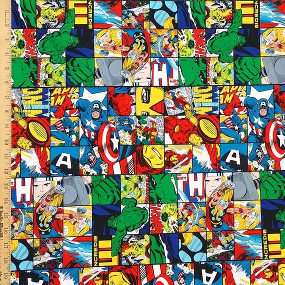 Marvel Comics Fabric Super Hero Fabric Super Hero Patch Hulk