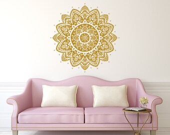 wall decal mandala vinyl sticker decals lotus flower home decor boho bohemian bedroom ornament moroccan pattern namaste yoga studio x113