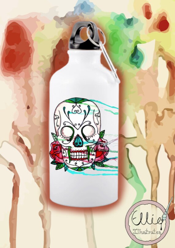 Sugar Skull Water Bottle Stainless Steel 600ml Day Of The