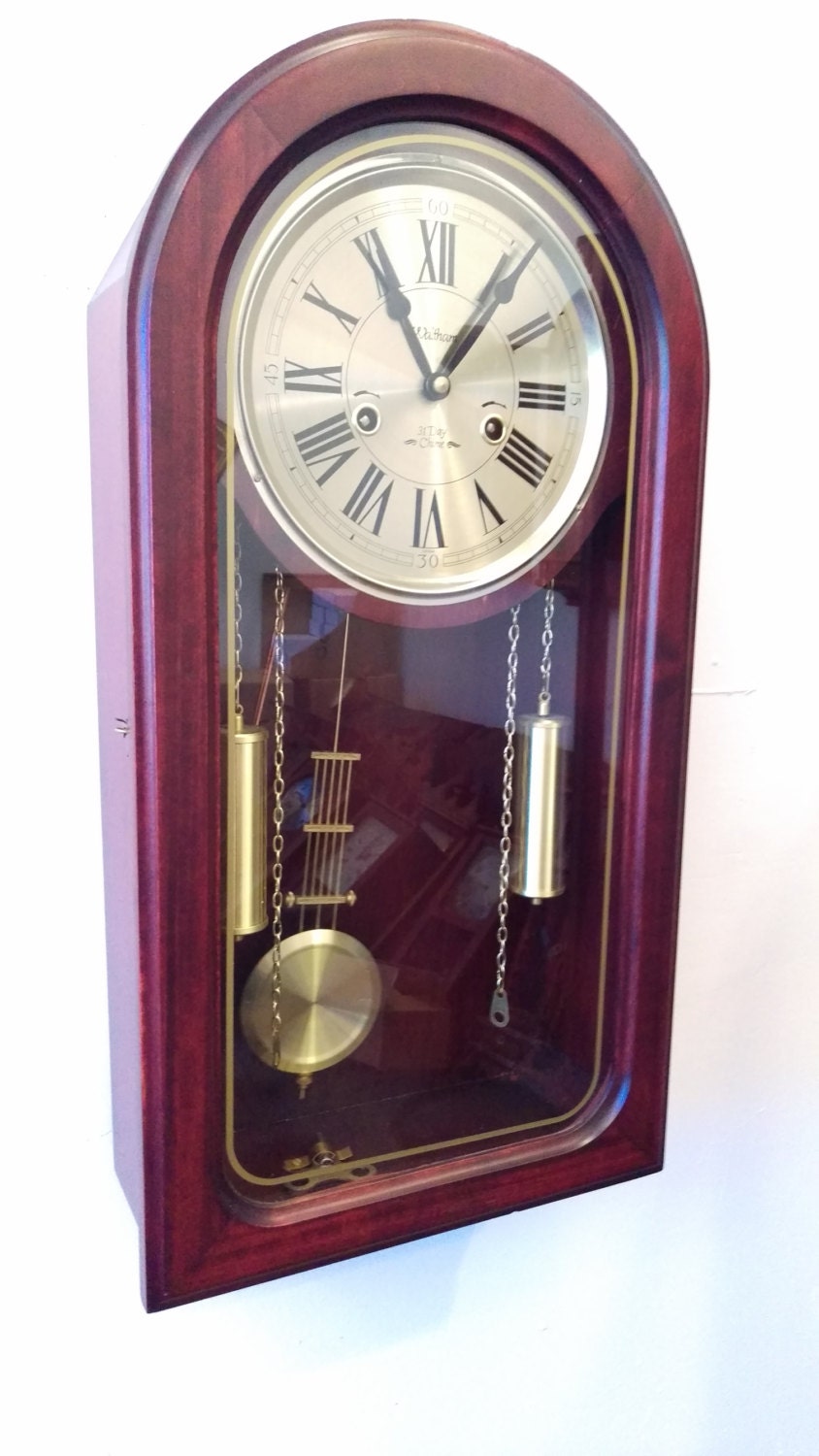 Restored Retro Waltham 31 Day Chiming Wall Clock