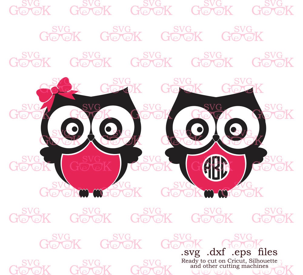 Download Owls SVG cut files Owls Monogram Frame svg cut files for use