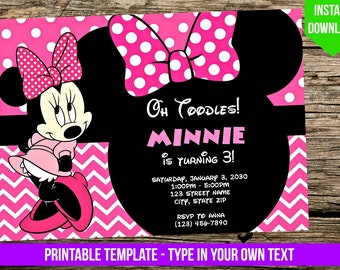 Editable Minnie Mouse Birthday Invitations 10