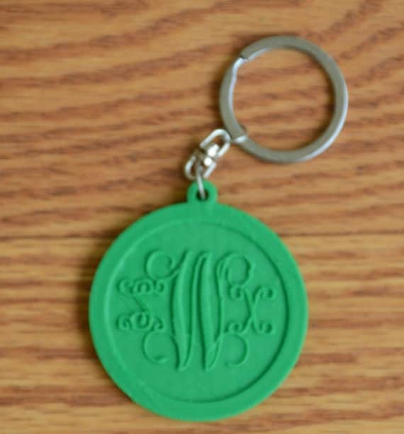 3D Printed Monogram Keychain Personalized by 3dprintedmart ...