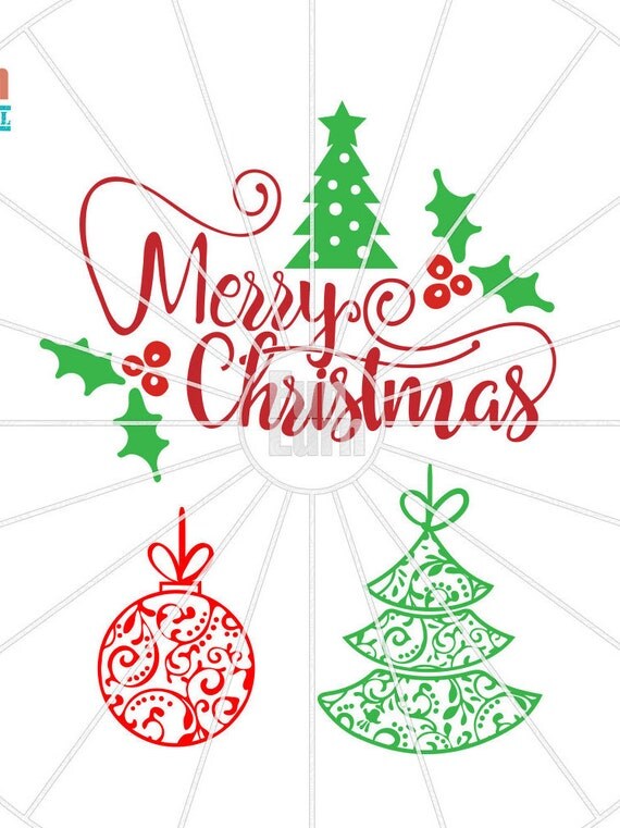 Merry Christmas SVG Christmas SVG Christmas Tree Ornament