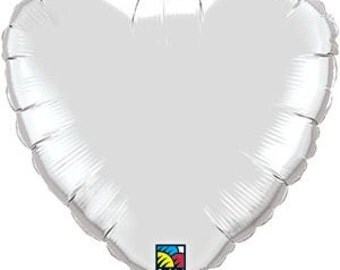 Silver Heart Balloon-18" Heart Balloon- Wedding-Bachelorette Party Balloon