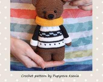Teddy Bear PATTERN - crochet animal pattern - amigurumi pattern - crochet teddy bear pattern