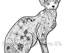 Unique zentangle cats  related items Etsy