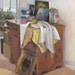 Sale! Framed Art painting still life interior "Studio View"16x20" original oil painting by Sarah Sedwick
