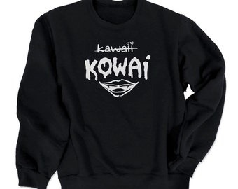 Pastel Goth Sweatshirt Kowai not Kawaii sweatshirt japanese grunge clothing goth sweatshirt creepy cute gothic vampire shirt drippy font