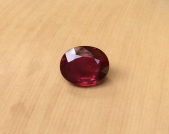 Ruby Loose Gemstone - Certified Natural Oval cut Blood Red Ruby Stone for Your Custom Engagement Ring - July Birthstone - LSG363