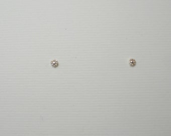 Teeny Tiny Silver Flower Studs Little Silver Studs Teeny Tiny Silver Posts Tiny Silver Stud Earrings Flower Studs Handmade Sterling Silver