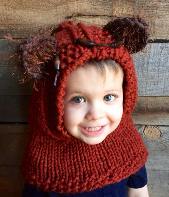 Ewok Hood Kids Fall Winter Hat Knitted Ewok Star Wars