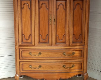 Dresser WARDROBE Vintage French Provincial Highboy Chest Poppy Cottage PAINT to Order Painted Furniture