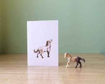 Horse note card. Small blank card featuring the Asian wild horse, with text about its natural history on the back.