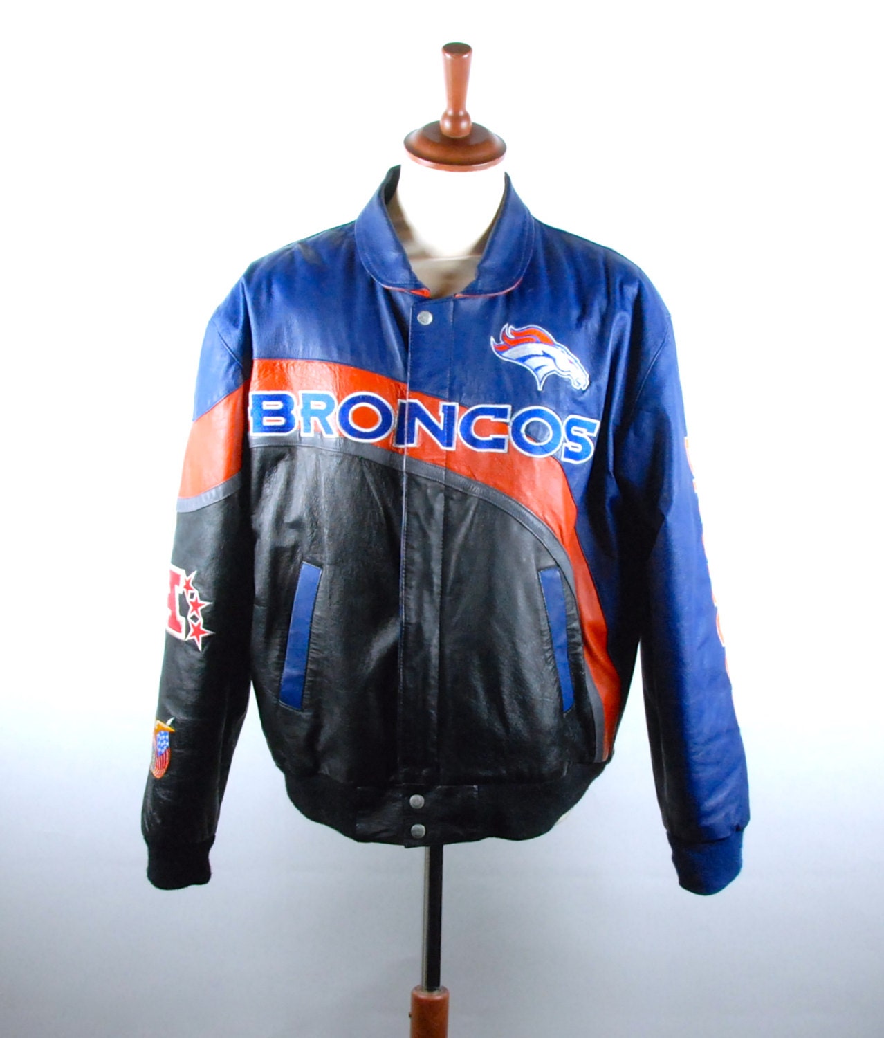 Denver Broncos Leather Jacket by Jeff Hamilton Men's Size