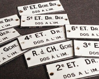Vintage building address enamel plate. Retro industrial home decor. You get to pick yours. LISTING FOR 1 PLATE.