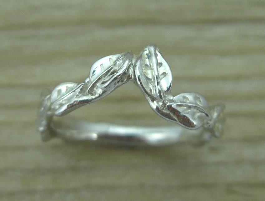 Leaves wedding band Leaf wedding band Leaf ring bridal set